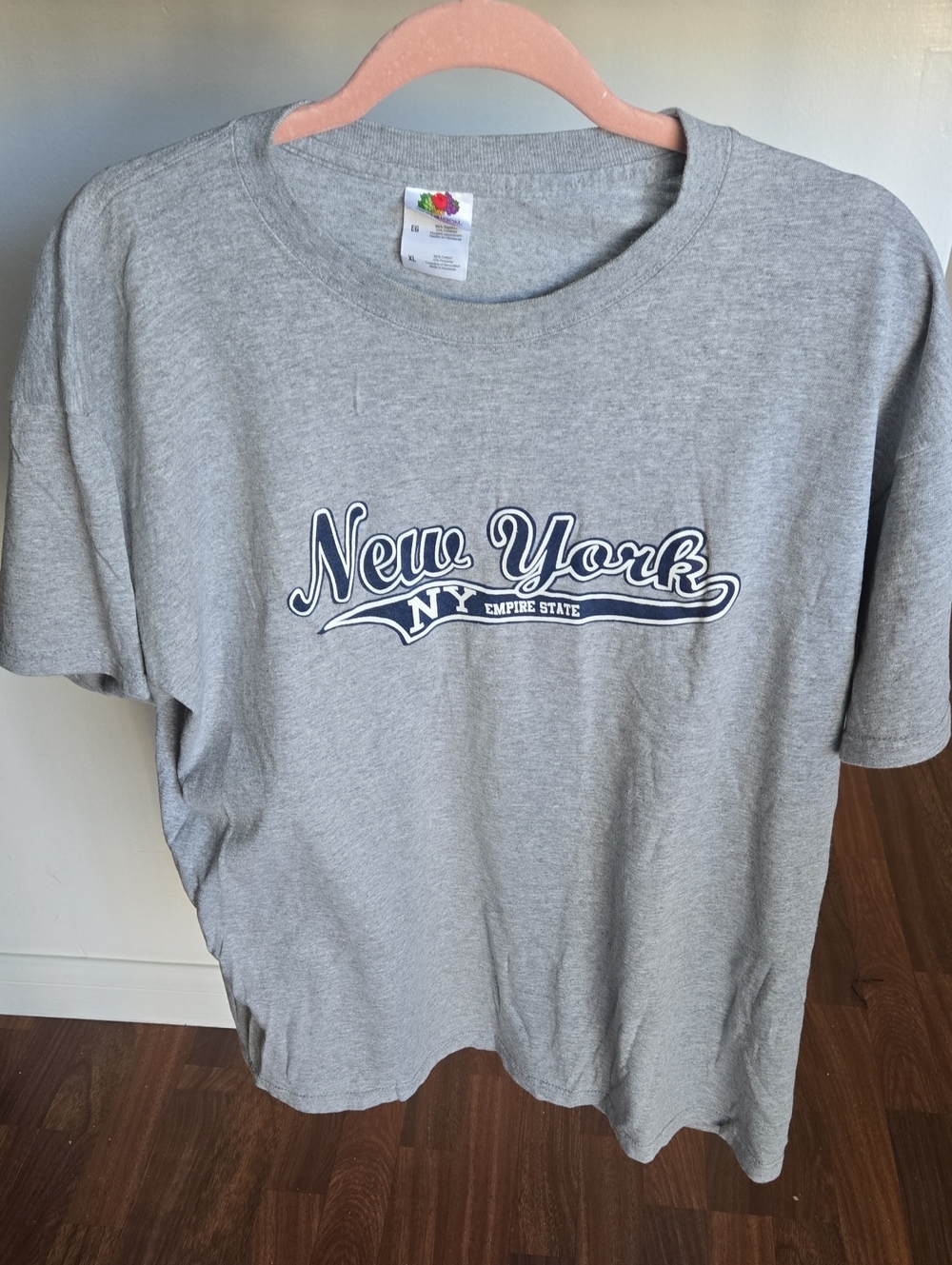Fruit of the Loom Grey 'New York' Graphic Tee